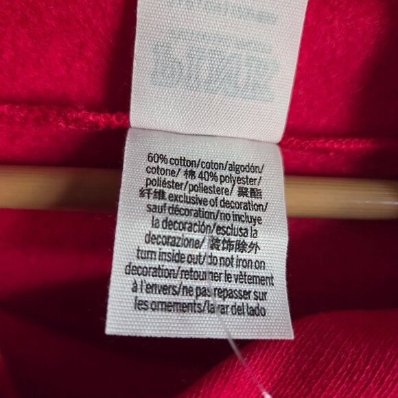 PINK Victoria's Secret Gold Sequins Bling Oversized Hoodie Pullover Red Sz S NEW - Picture 9 of 9